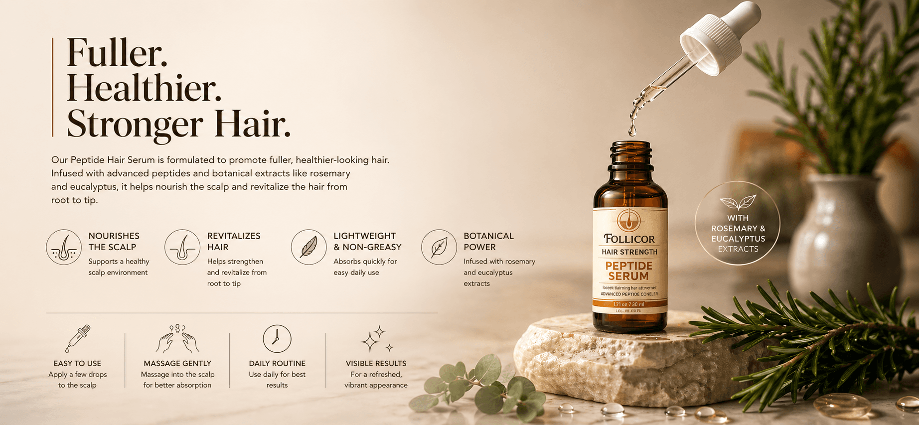 Peptide Hair Serum — fuller, healthier, stronger hair